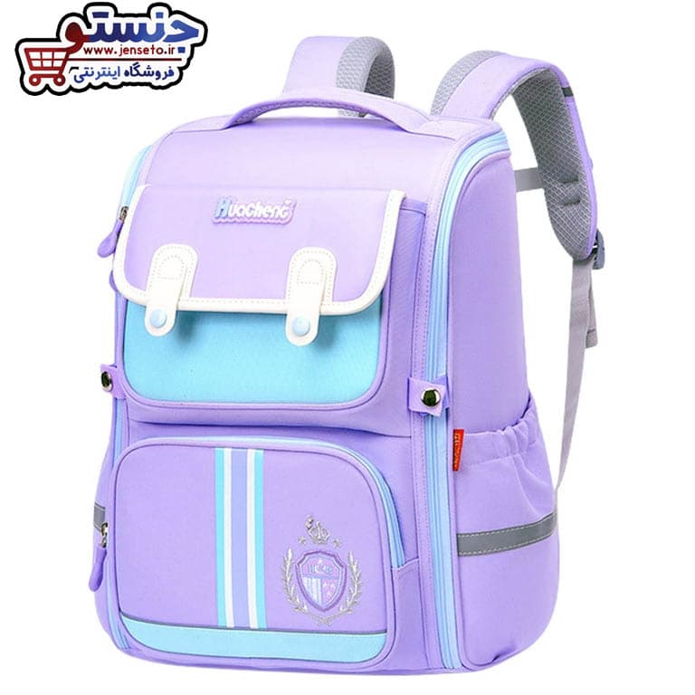 کوله پشتی صندوقی سفره ای دخترانه و پسرانه فانتزی کمربند دار خارجی وارداتی (کیف مدرسه) huacheng کد 965 — تصویر ۸