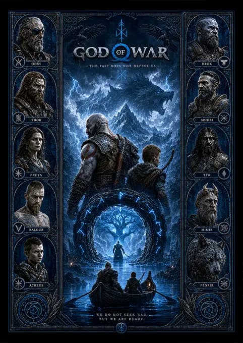 متال پوستر بازی God Of War کد N701