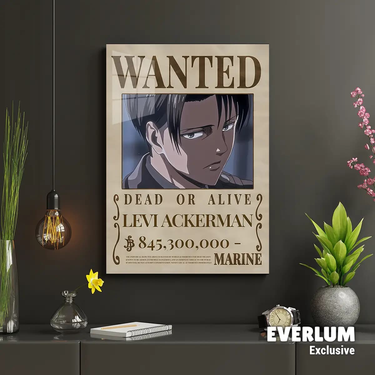 متال پوستر انیمه Attack on Titan طرح شخصیت Levi کد N703 — تصویر ۲