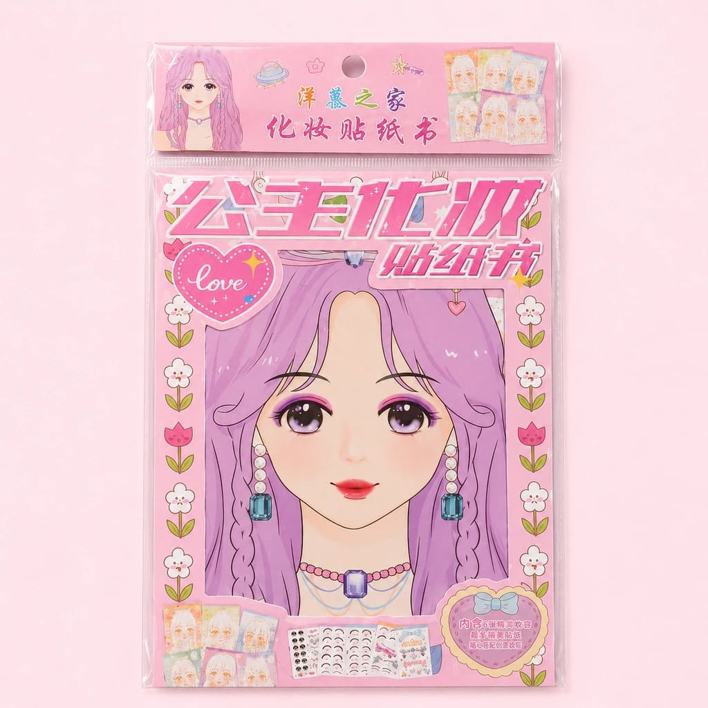 دفترچه استیکر آرایشی پرنسسی مدل Princess Makeup Sticker Book