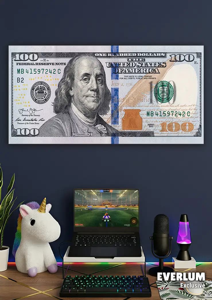 متال پوستر طرح اسکناس 100 دلاری کد N203