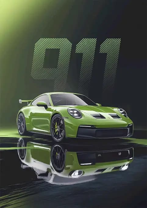 متال پوستر ماشین Porsche 911 کد N701