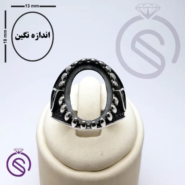 رکاب انگشتر نقره مردانه مدل امید کد 62577 — تصویر ۵