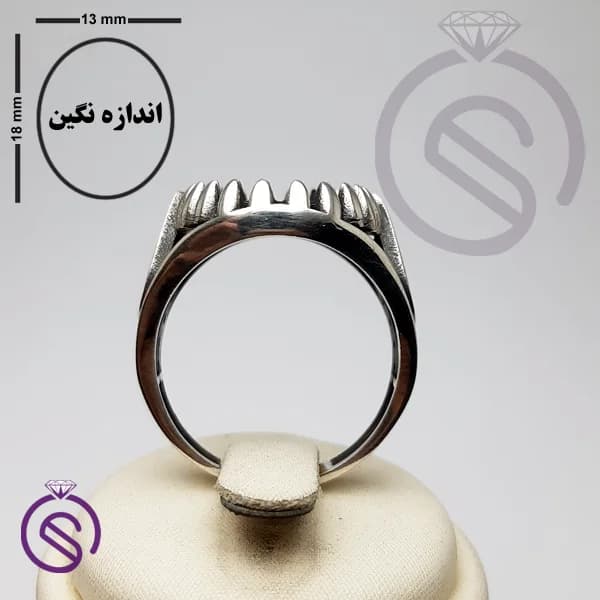 رکاب انگشتر نقره مردانه مدل امید کد 62577 — تصویر ۳