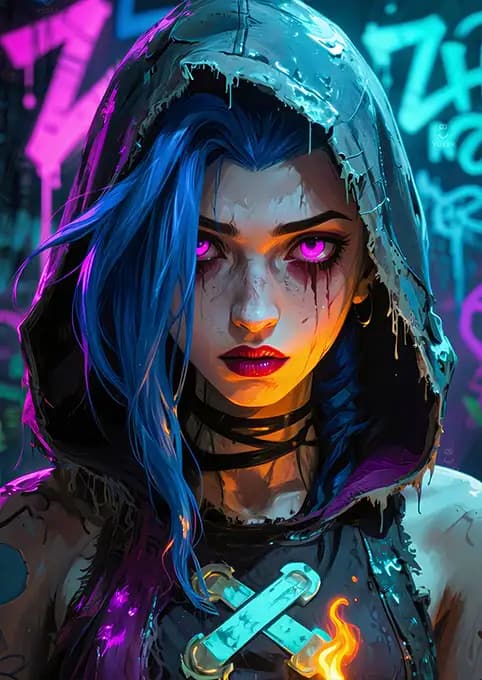 متال پوستر سریال Arcane شخصیت Jinx کد N209