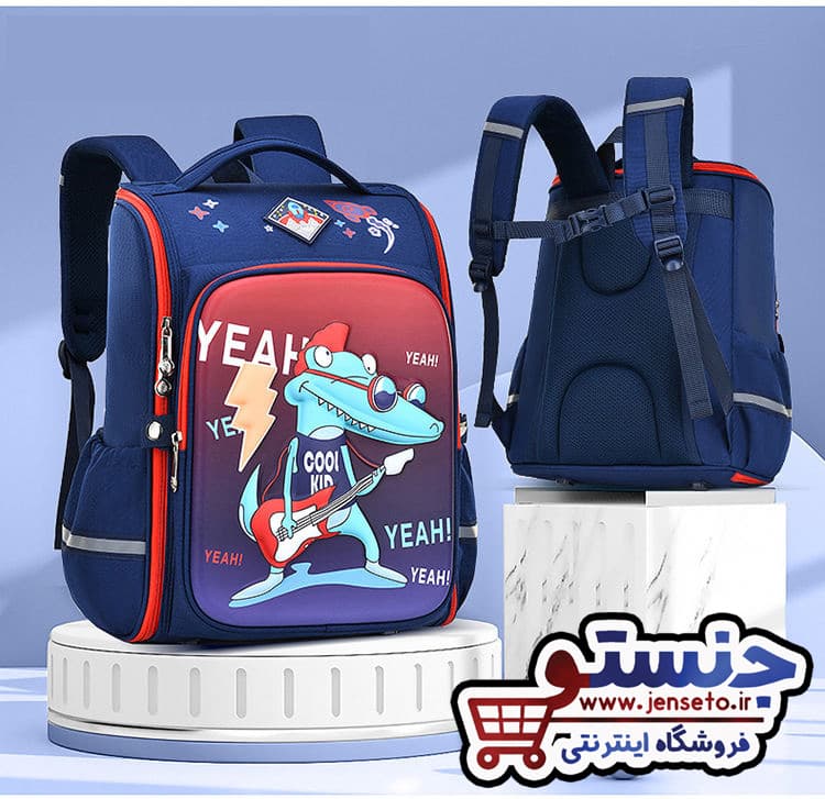 کوله پشتی صندوقی سفره ای فانتزی اسب تک شاخ و دایی ناسور new (کیف مدرسه پسرانه و دخترانه) کد 9559 — تصویر ۵