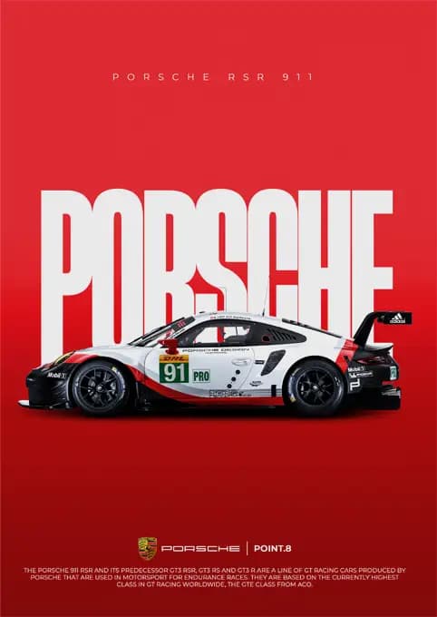 متال پوستر ماشین Porsche 911 کد N608