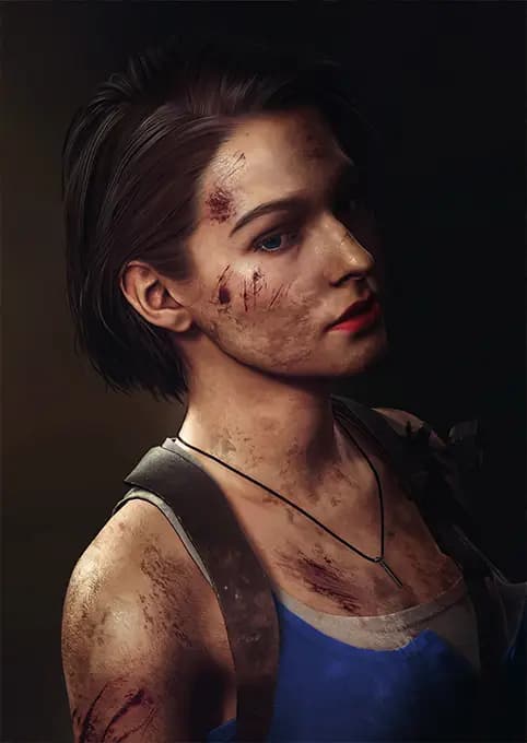 متال پوستر شخصیت Jill Valentine از بازی Resident Evil کد N209