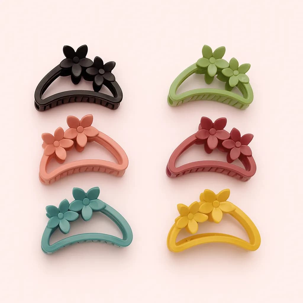 گیره مو زنانه طرح گل فانتزی (Flower Hair Claw Clip)