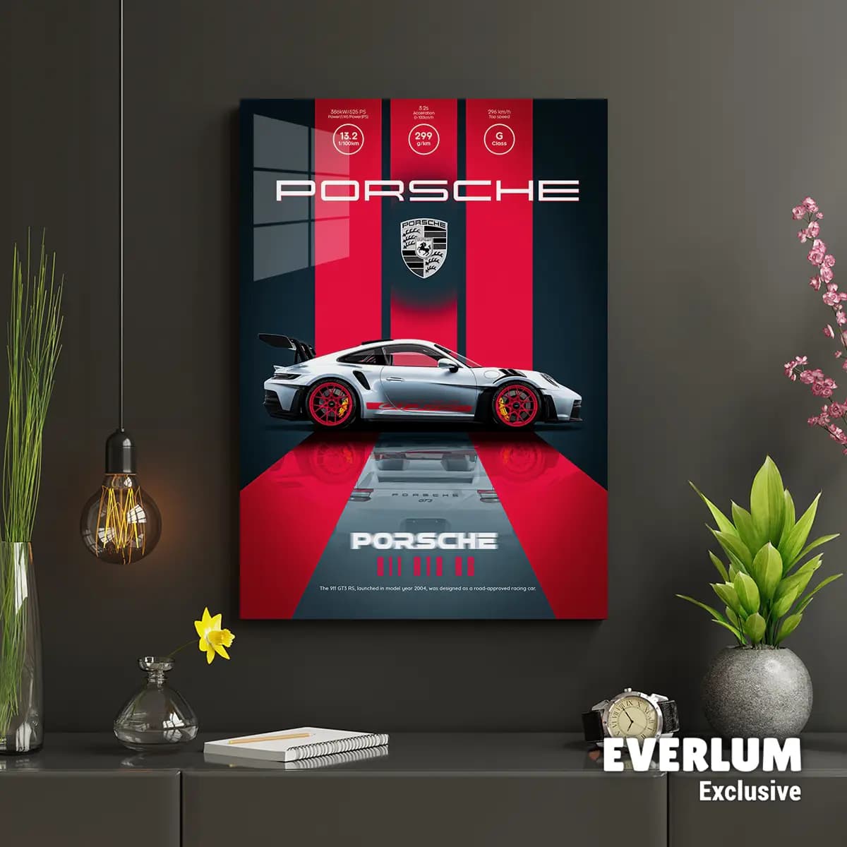 متال پوستر ماشین Porsche 911 کد N604 — تصویر ۲