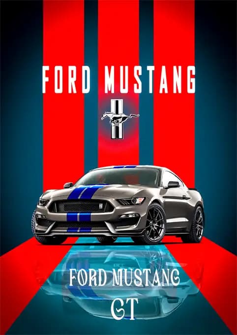 متال پوستر ماشین Ford Mustang کد N603