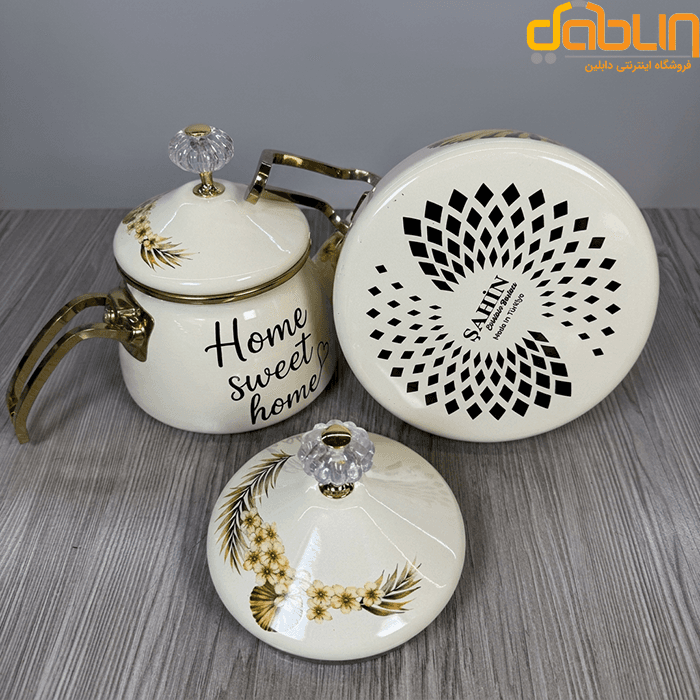 کتری و قوری شاهین Shahin طرح home sweet home — تصویر ۶