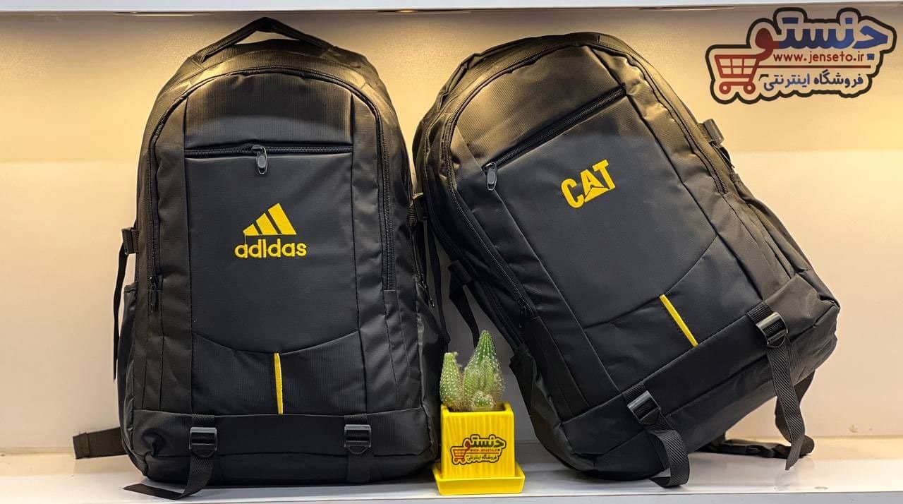 کوله پشتی اسپرت مشکی مارک دار adidas &CAT & NIKE (کیف مدرسه) کد 1402155 — تصویر ۲