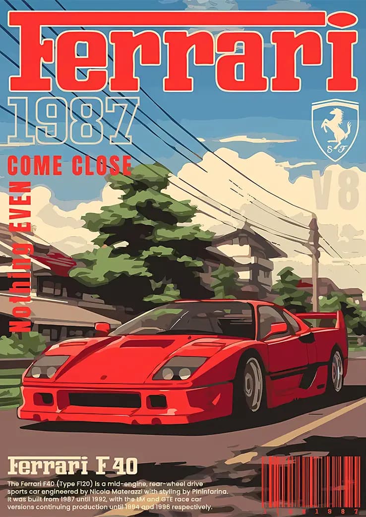 متال پوستر ماشین Ferrari کد N211