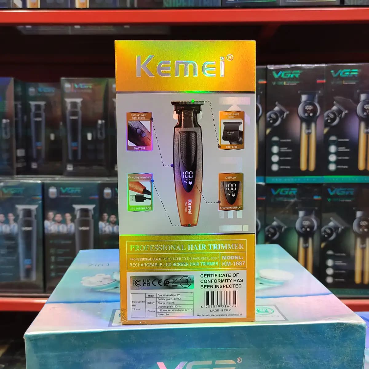 ماشین اصلاح موی سر و صورت کیمی KM-1687 — تصویر ۳