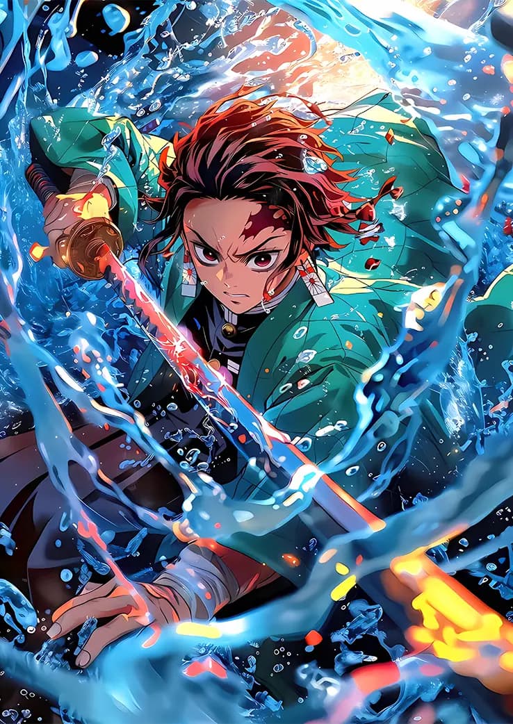 متال پوستر انیمه Demon Slayer طرح شخصیت Tanjiro کد N213