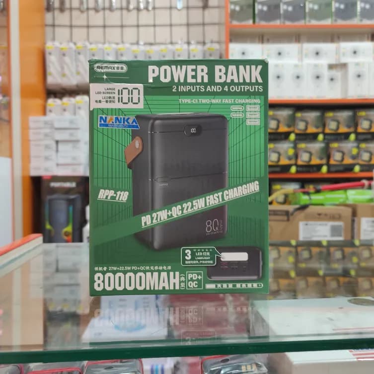 پاوربانک ریمکس مدل RPP-118 ظرفیت 80000 — تصویر ۲