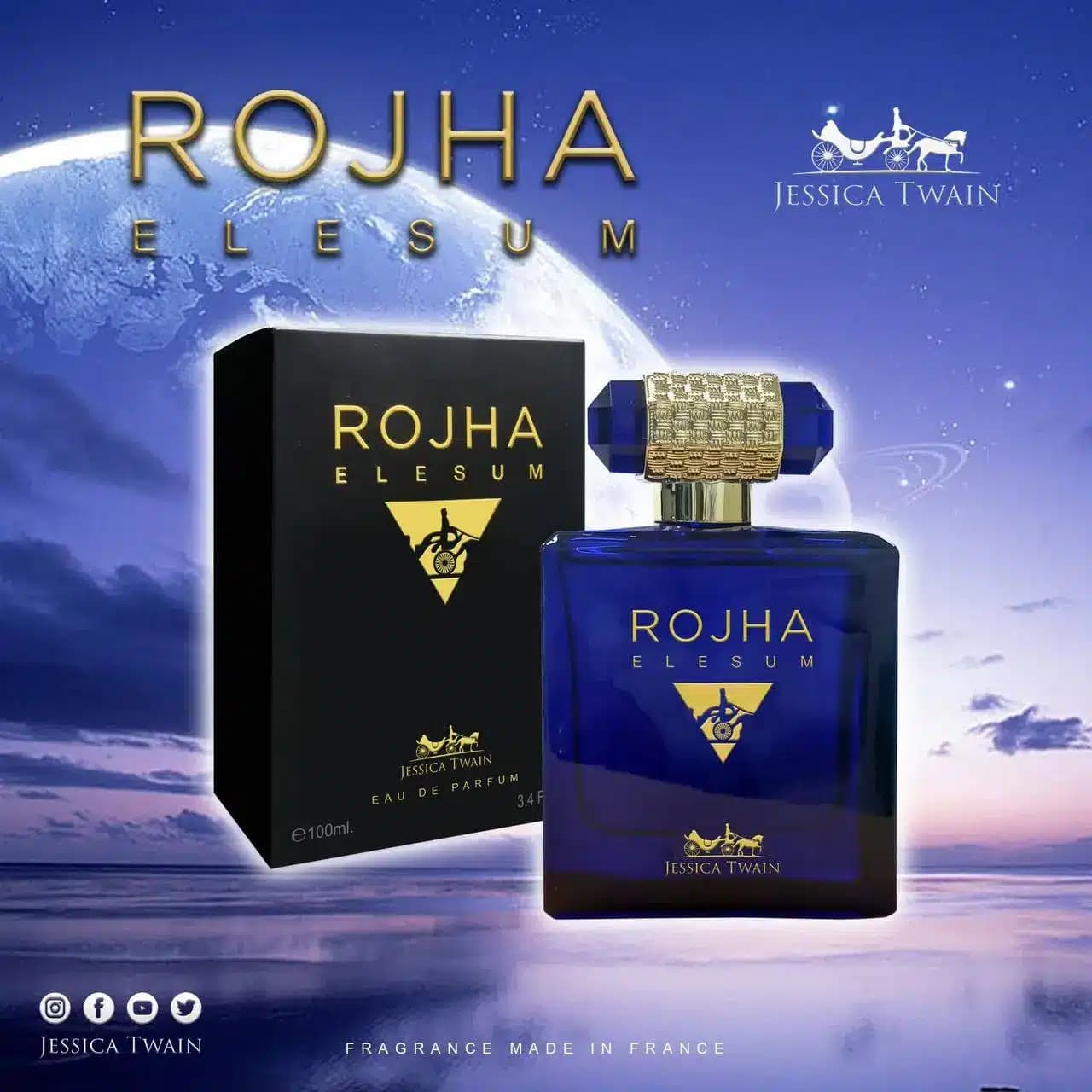 ادکلن روژا الیزیوم جسیکا تواین 100 میل یونیسکس (Jessica Twain Roja Elysium )با رایحه خنک و مرکباتی