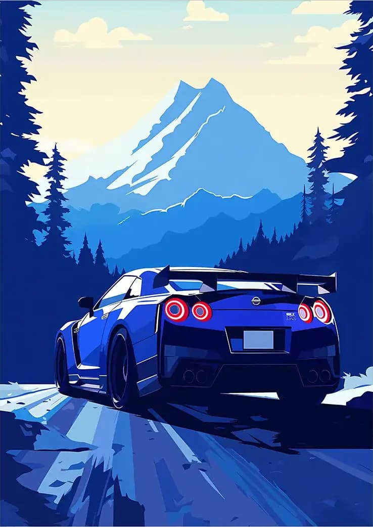 متال پوستر ماشین نیسان GTR کد N007