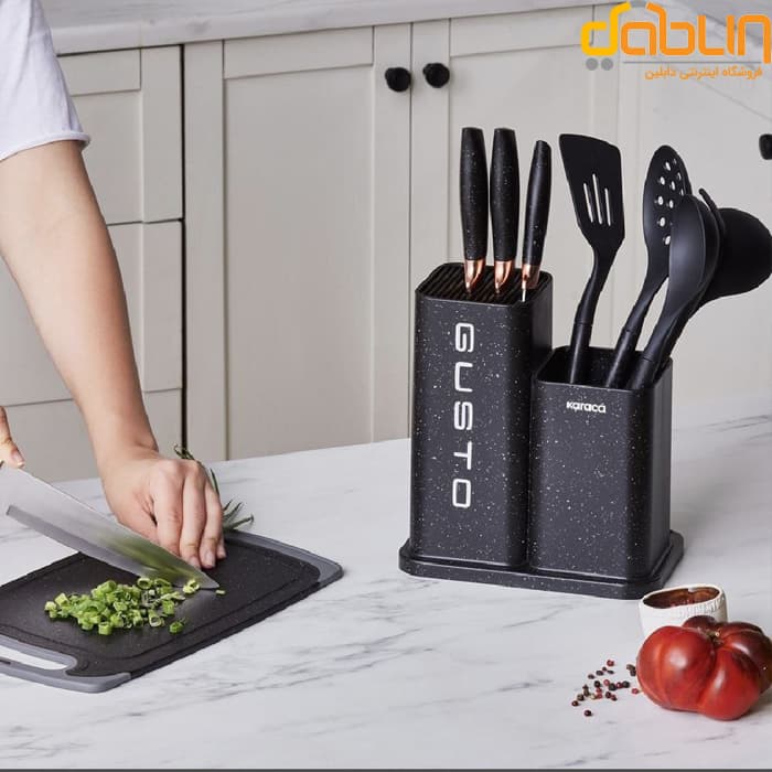 ست ابزار آشپزی 12 پارچه کاراجا GUSTO مشکی — تصویر ۴