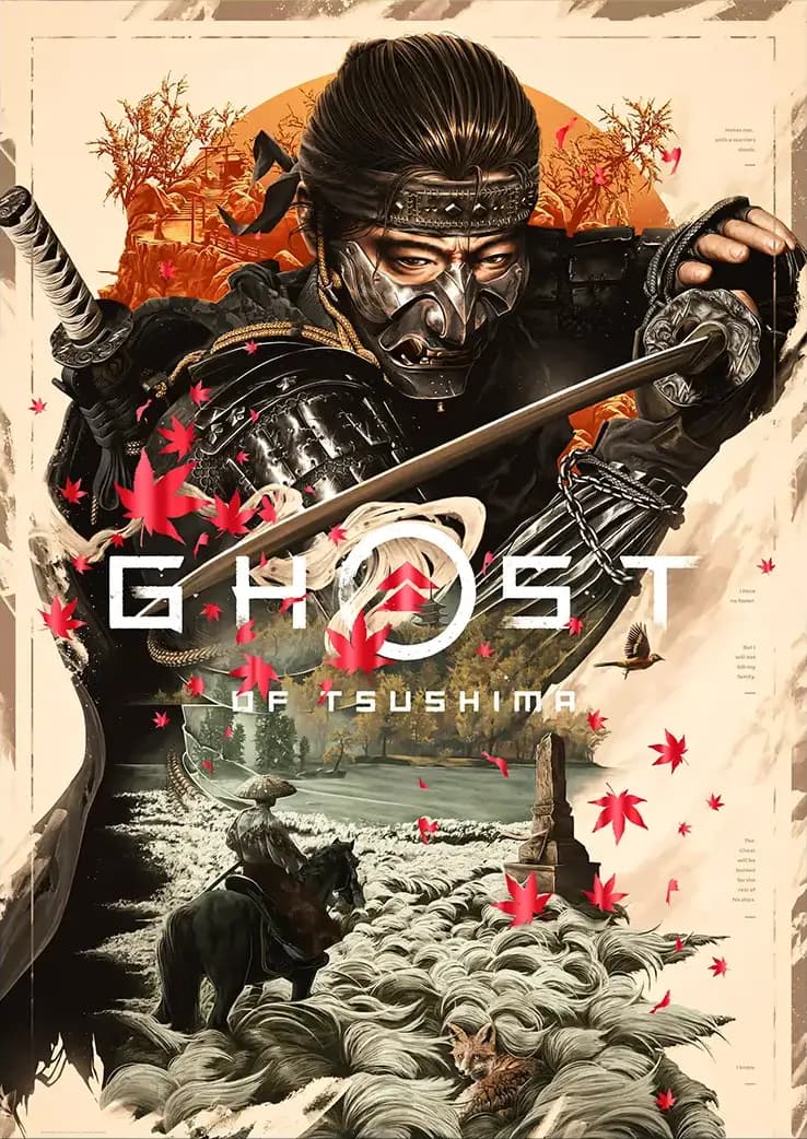 متال پوستر بازی Ghost Of Tsushima کد N602