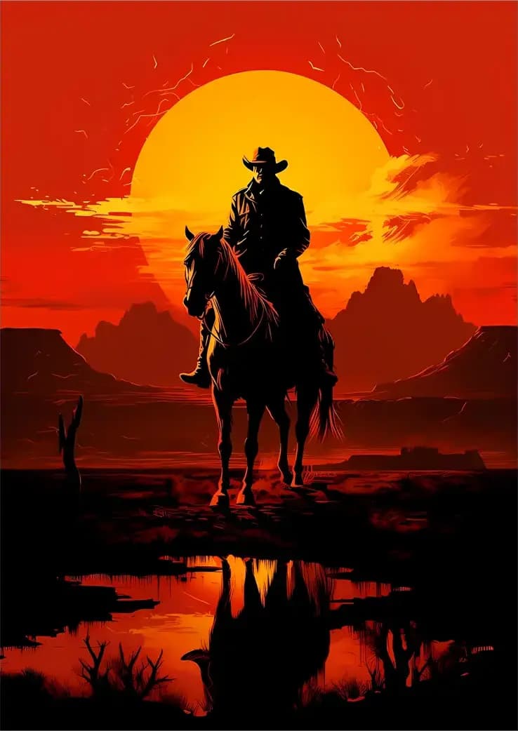 متال پوستر بازی Red Dead Redemption کد N607