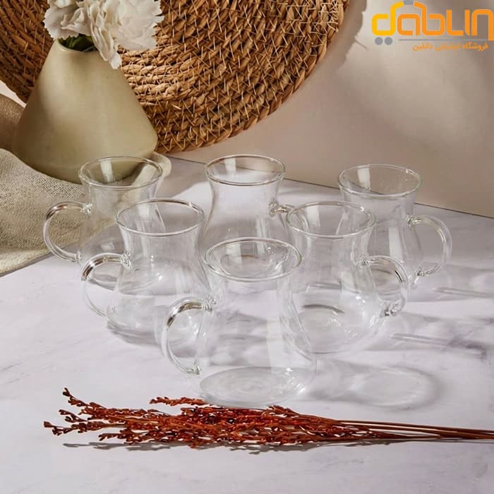 سرویس 6 پارچه چایخوری شاهین کمر باریک — تصویر ۶
