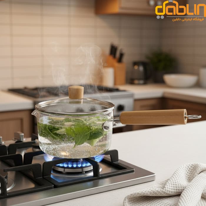 شیرجوش پیرکس دسته بامبو ۱.۸ لیتر حرارت‌مستقیم آنتی‌شوک