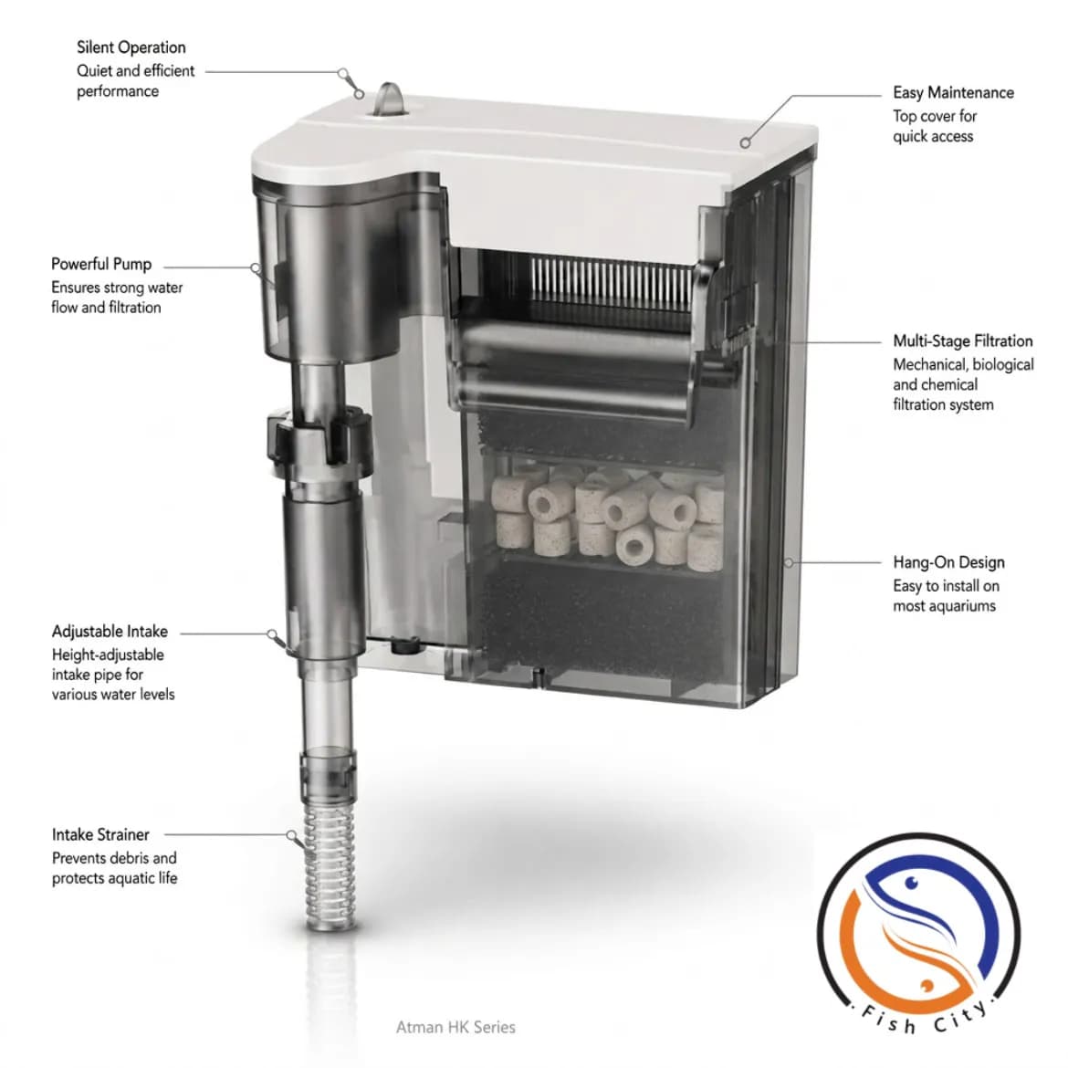 فیلتر هنگان آکواریوم آتمن HK-0300 — تصویر ۴