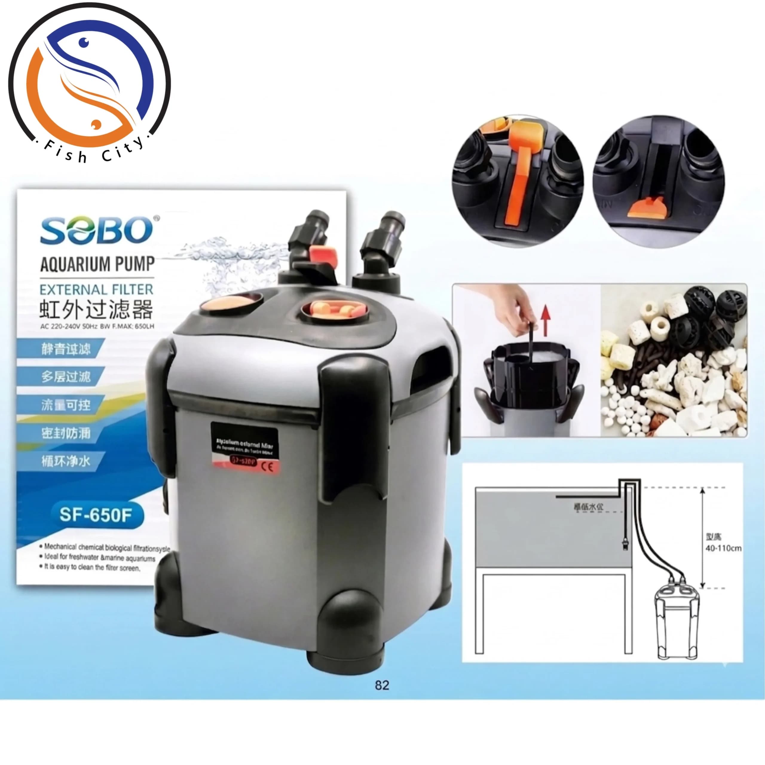 فیلتر سطلی آکواریوم سوبو مدل SF-650F — تصویر ۴