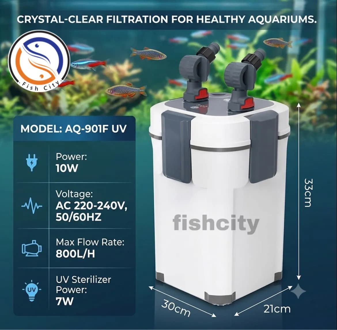 فیلتر سطلی آکواریوم سوبو مدل AQ-901F (مجهز به لامپ UV)