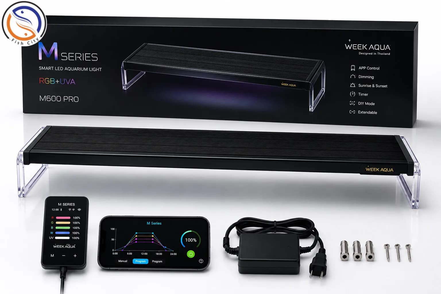 ال ای دی پایه دار اکواریوم برند ویک اکوا مدل M600PRO برنامه دار