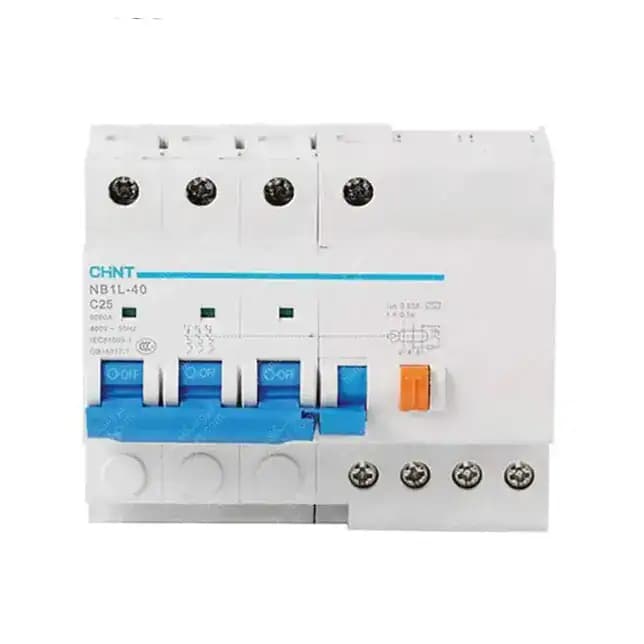 کلید محافظ جان ترکیبی (RCBO) چهار پل 32 آمپر 30 میلی آمپر سری NB1L C چینت