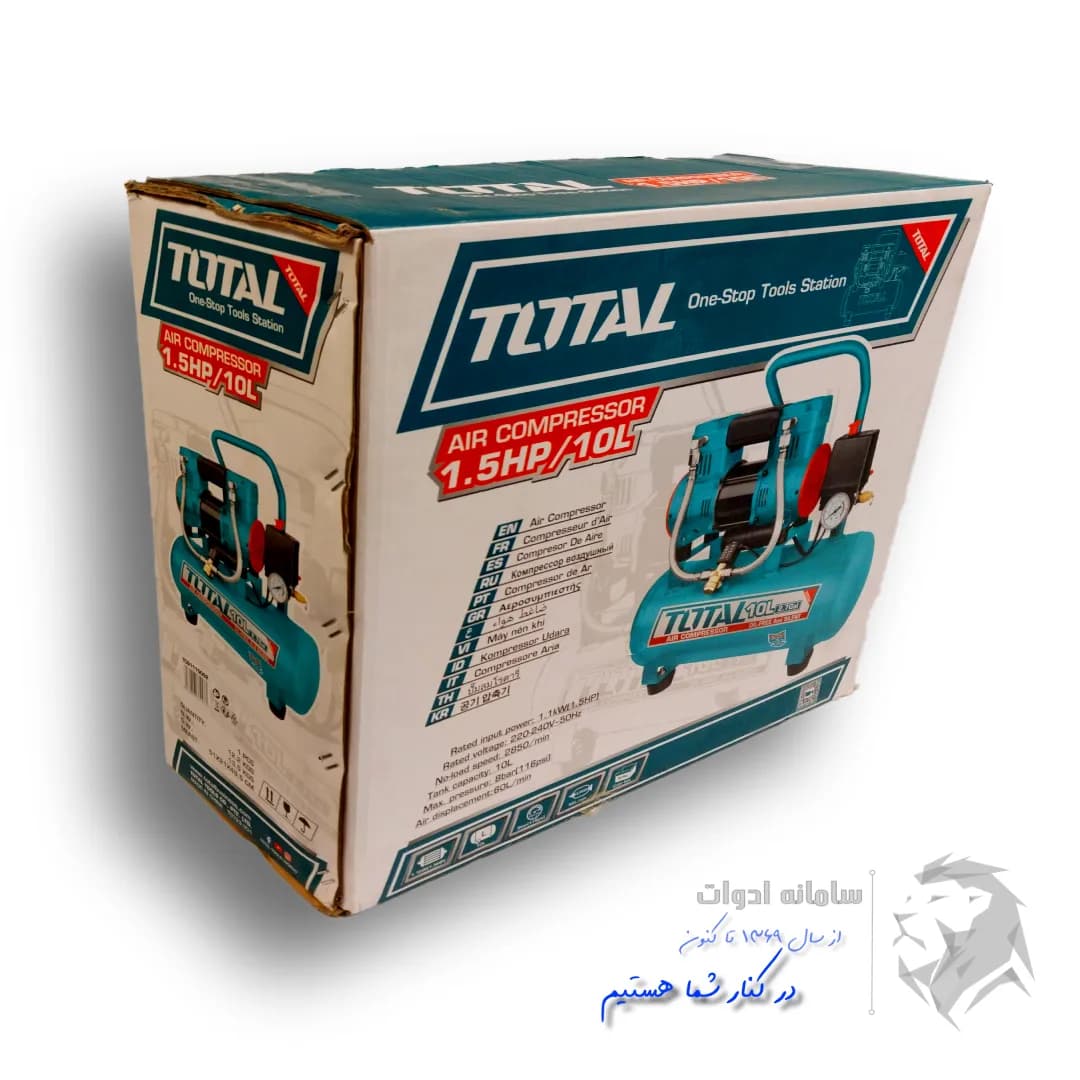 کمپرسور باد بدون روغن 10 لیتری توتال مدل 10,092 — تصویر ۳