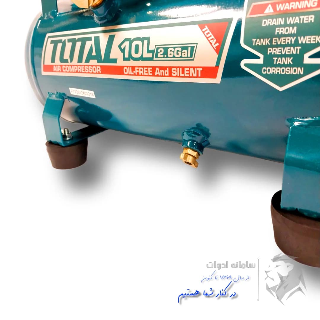 کمپرسور باد بدون روغن 10 لیتری توتال مدل 10,092 — تصویر ۵