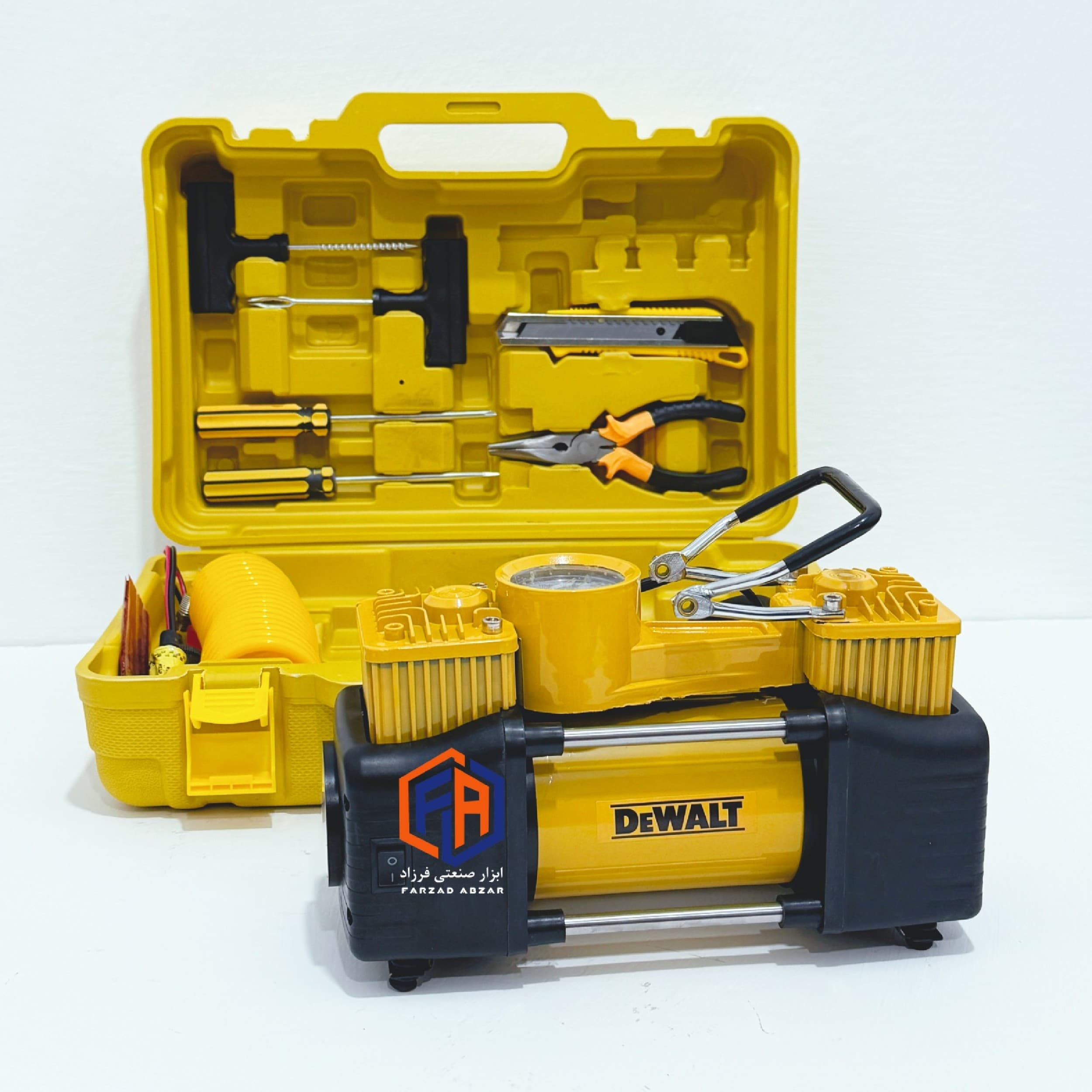 کمپرسور فندکی دو سیلندر دیوالت چراغ دار مدل DEWALT-12V — تصویر ۳