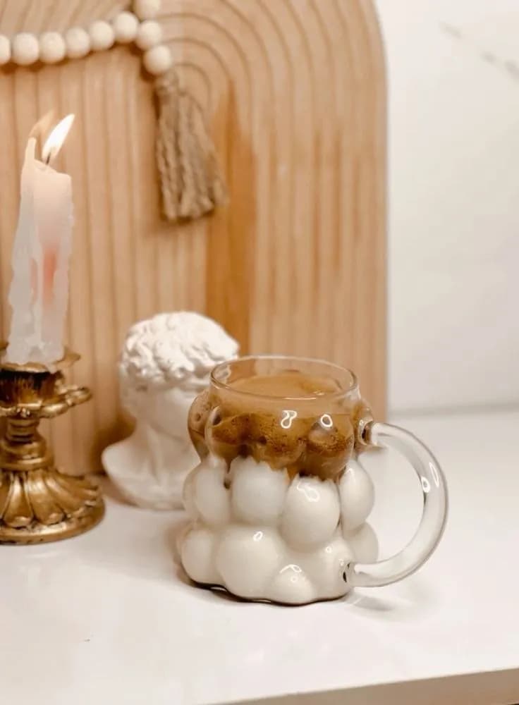 ماگ پیرکس حبابی دسته دار وارداتی — تصویر ۶