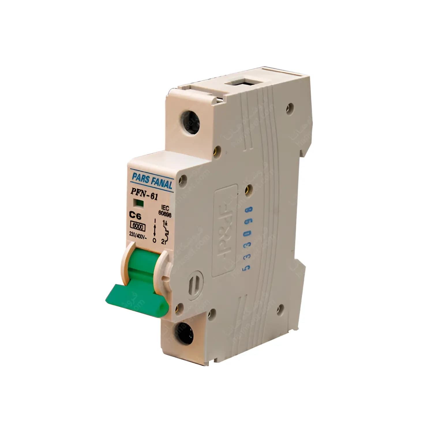 کلید مینیاتوری تک پل 6 آمپر 6 کیلو آمپر PFN-61-C6 پارس فانال