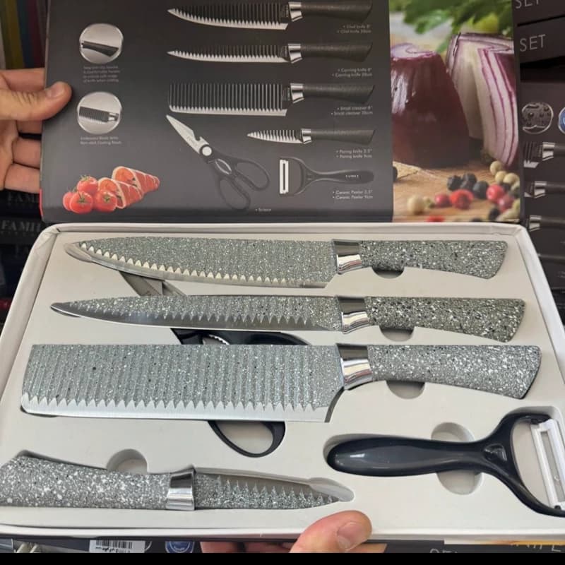 سرویس چاقو آشپزخانه 6 پارچه فملی کیچن JY-1P028 — تصویر ۳