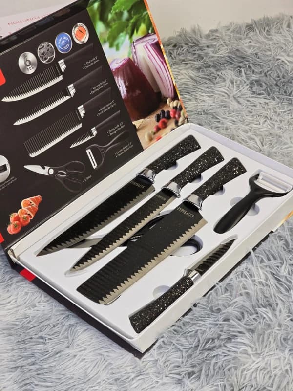 سرویس چاقو آشپزخانه 6 پارچه فملی کیچن JY-1P028 — تصویر ۴