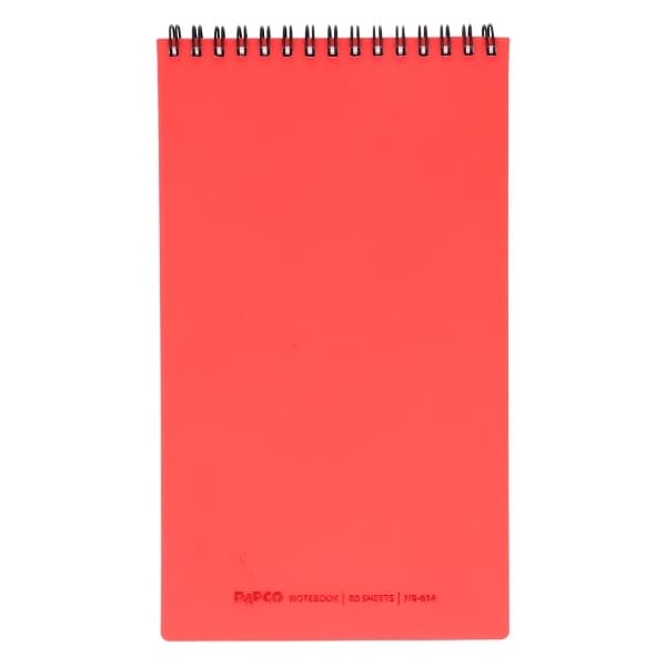 دفترچه خط دار آ5 طلقی قرمز پاپکو (PAPCO)