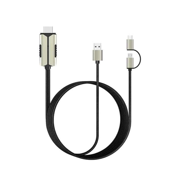 کابل HDMI به تایپ سی و میکرو کوتتسی مدل 33023 طول 2 متر — تصویر ۳