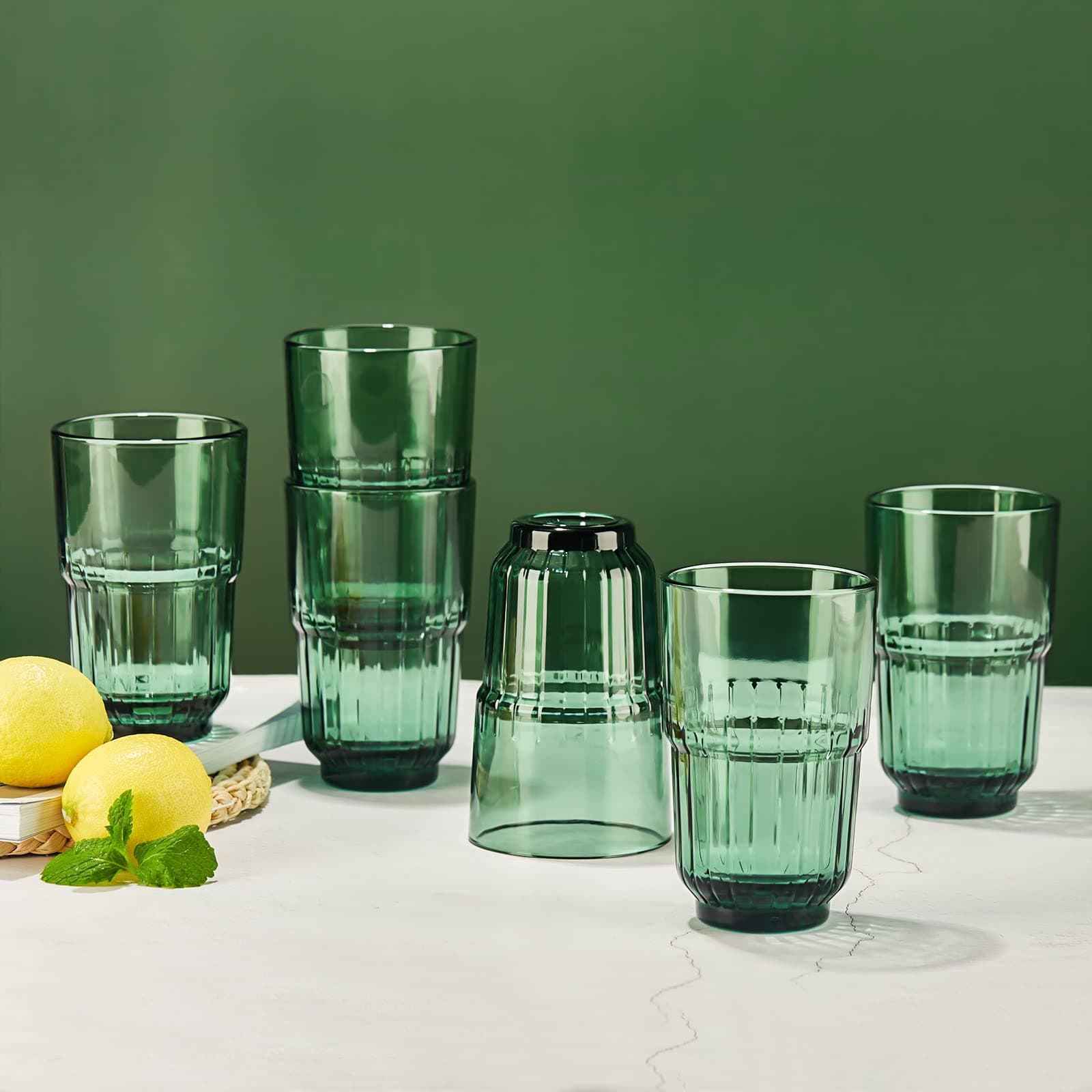 لیوان بلور دو طبقه سبز دلی گلس DELI GLASS — تصویر ۲