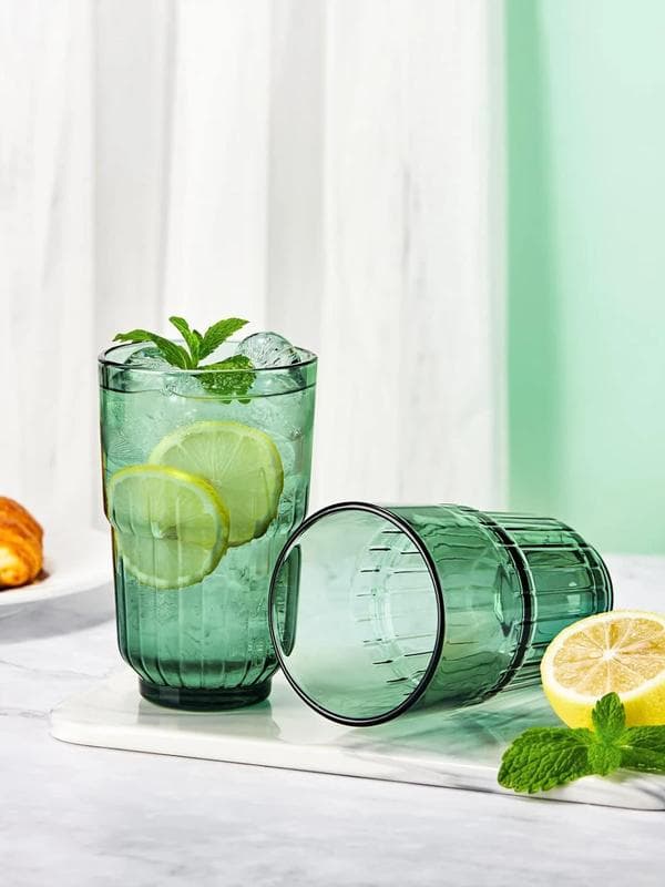 لیوان بلور دو طبقه سبز دلی گلس DELI GLASS