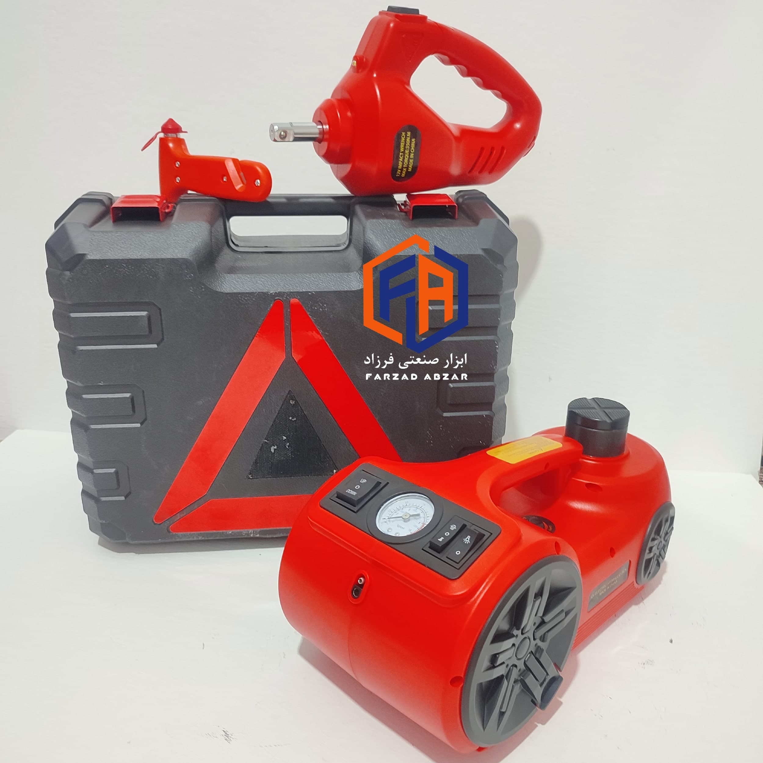 پک کامل آپاراتی جک پمپ باد و بکس برقی مدل Repair tool kit