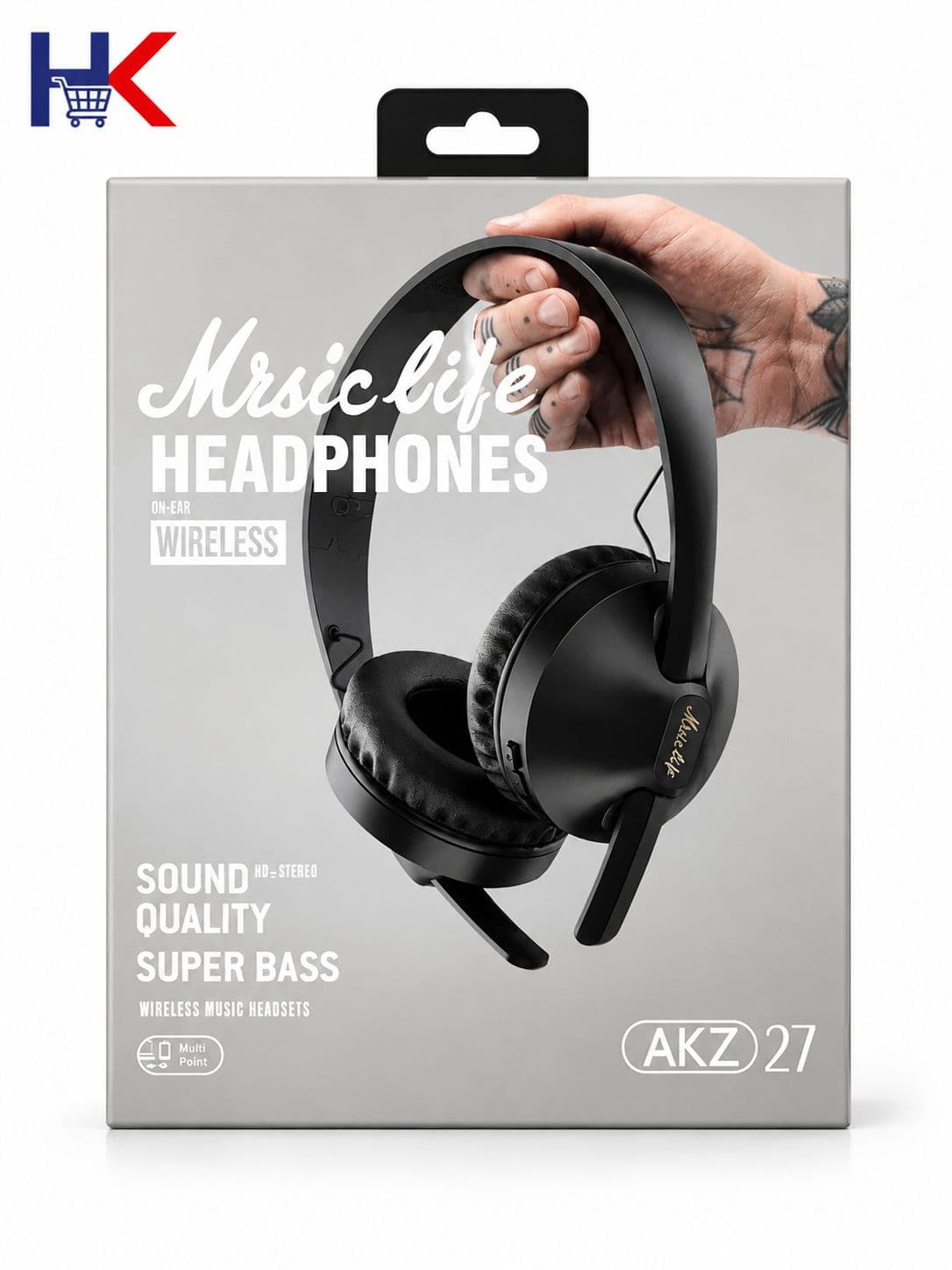 هدفون بلوتوثی بی‌سیم AKZ27 مدل Music Life Wireless Headphones