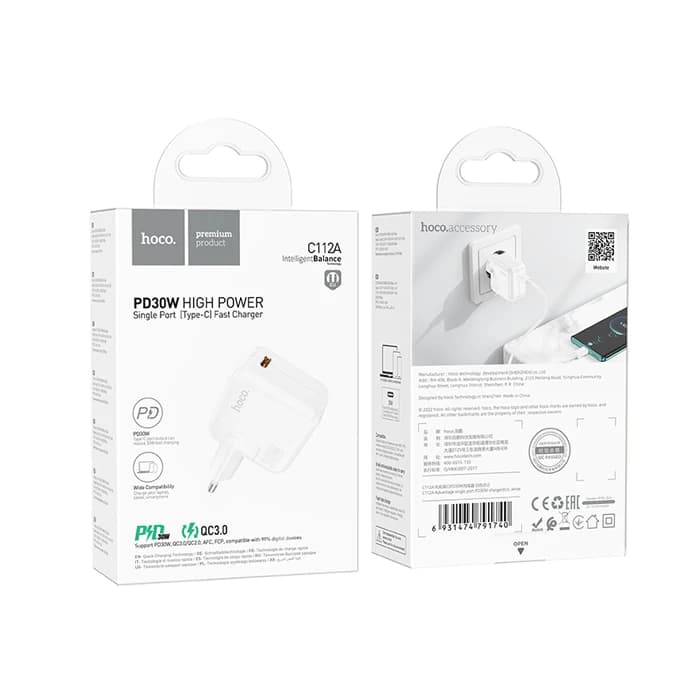 شارژر دیواری فست شارژ 30 وات هوکو مدل C112A — تصویر ۴