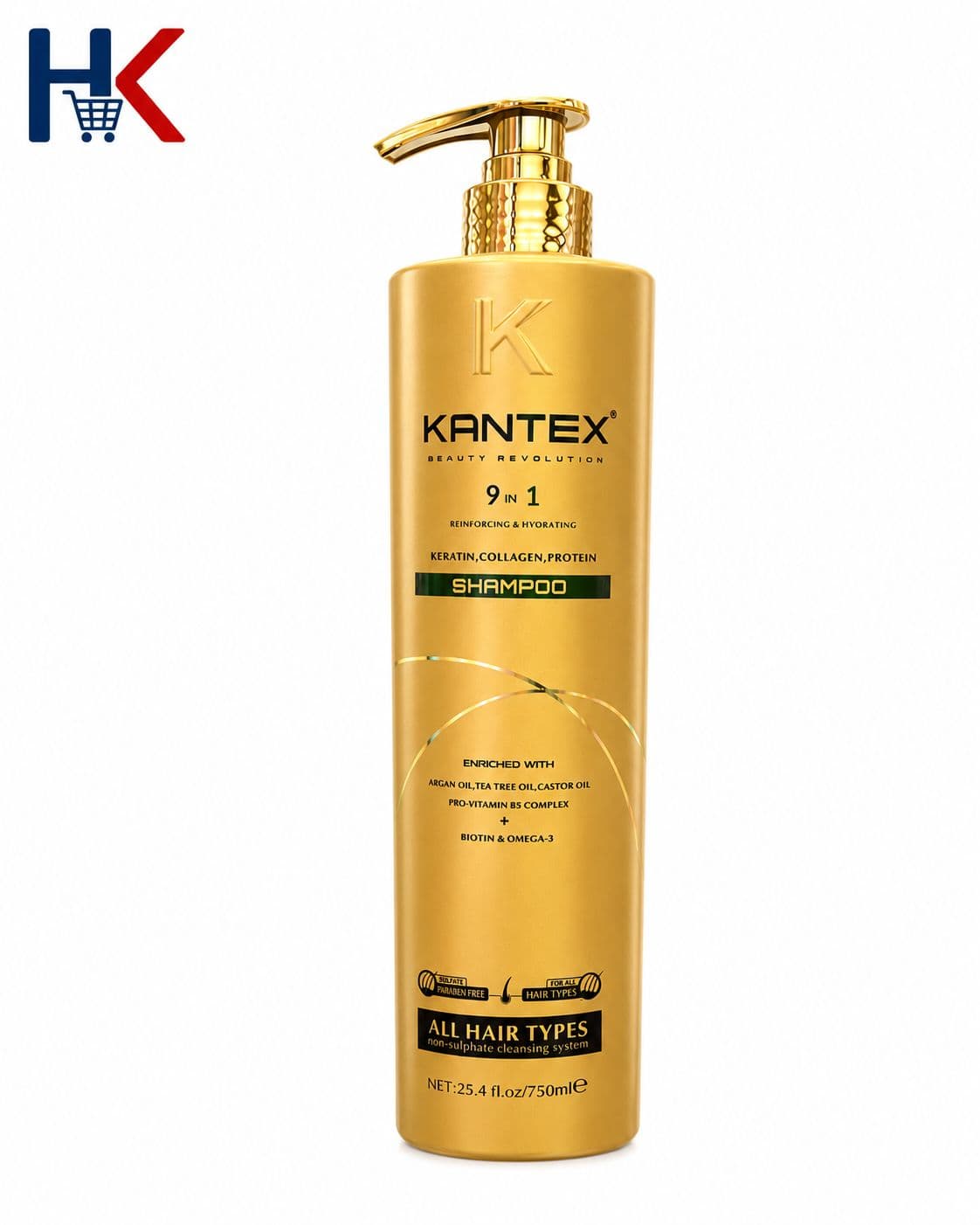 شامپو کانتکس 9 در 1 (KANTEX 9 IN 1) کراتین، کلاژن و پروتئین 750 میلیلیتر
