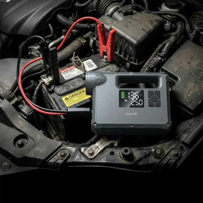 جامپ استارتر و پمپ باد ماشین 16,000mAh گرین لاین مدل JX-84 — تصویر ۶