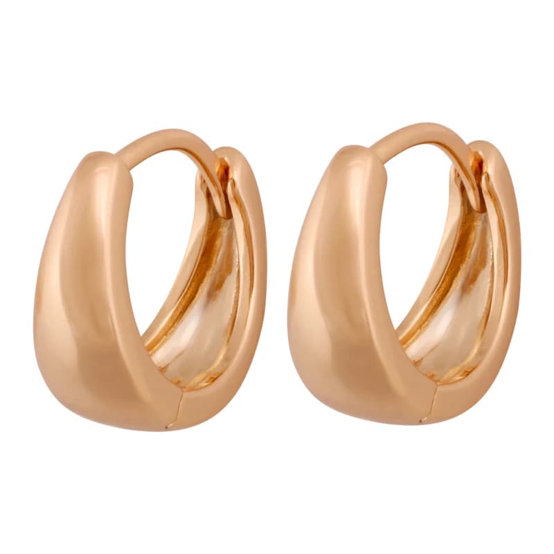 گوشواره ژوپینگ مدل حلقه سنگین سایز 1 رنگ ثابت طلایی
